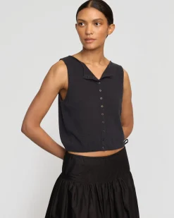 Brilliant Wise Corporation Limited Elith Cotton-Linen Button Knit Vest< Sweaters|Tops