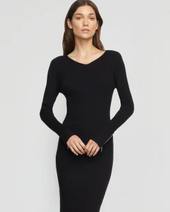 Brilliant Wise Corporation Limited Elizabeth Zipper-Sleeve Ribbed Dress< Dresses