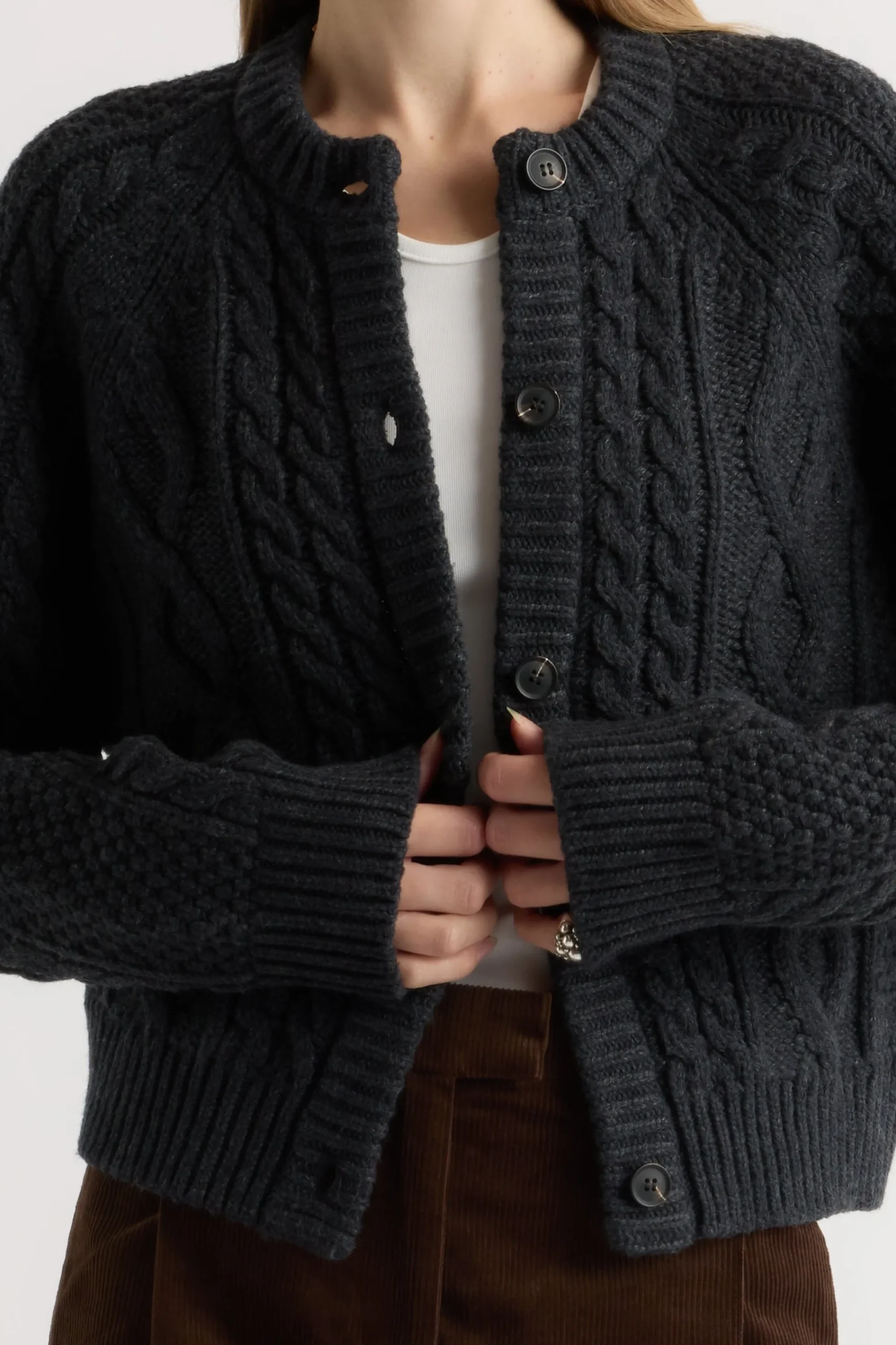 Brilliant Wise Corporation Limited Eloise Button Cable Cardigan< Sweaters