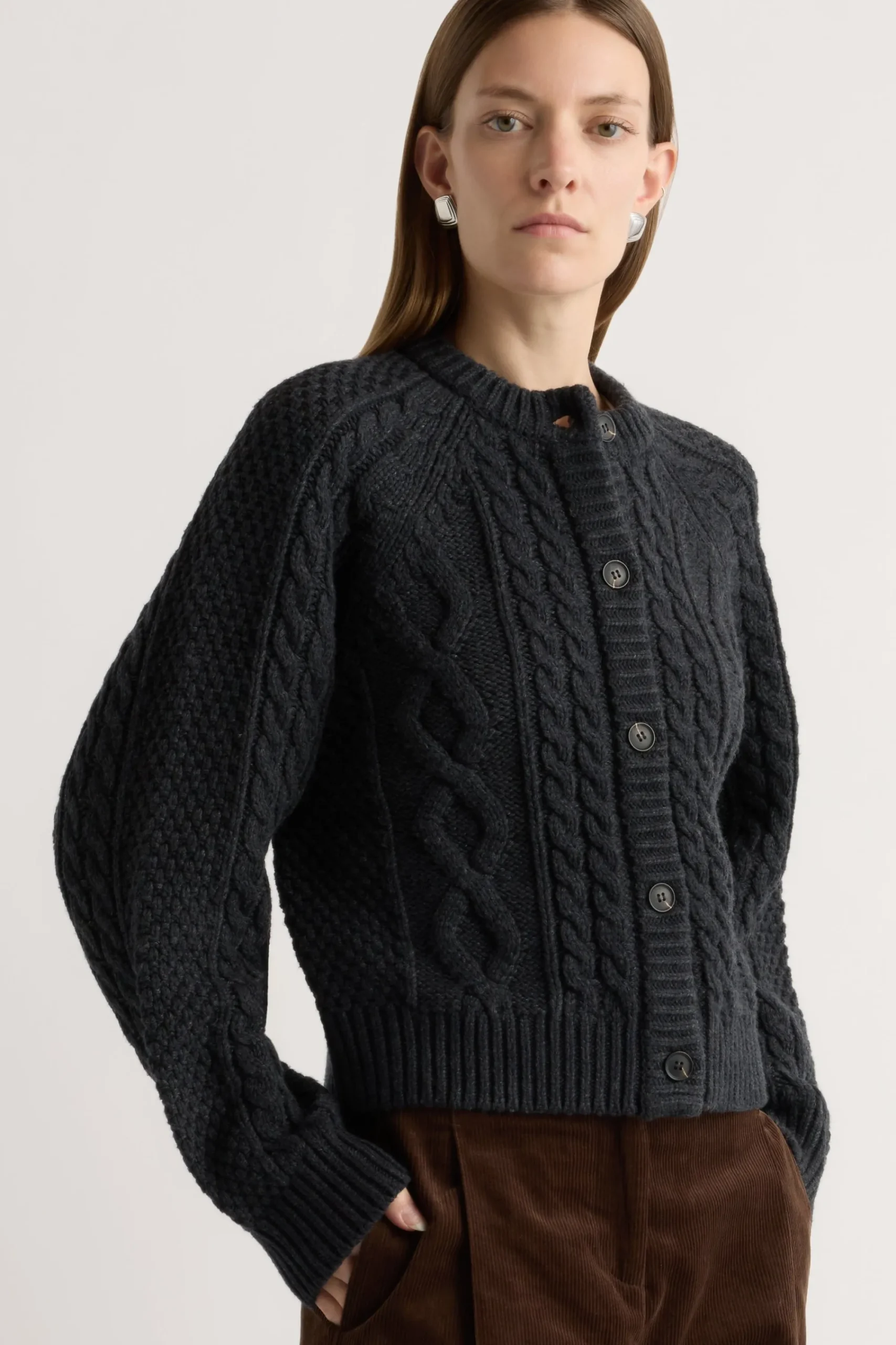 Brilliant Wise Corporation Limited Eloise Button Cable Cardigan< Sweaters