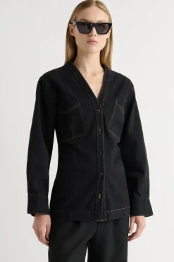 Hua Shang Group (H.K.) Ltd Emmett Structured-Sleeve Denim Jacket< Outerwear