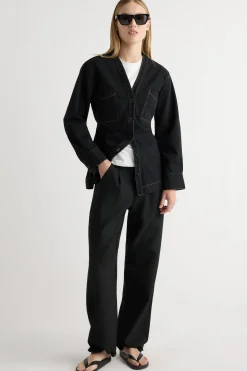 Hua Shang Group (H.K.) Ltd Emmett Structured-Sleeve Denim Jacket< Outerwear