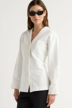 Hua Shang Group (H.K.) Ltd Emmett Structured-Sleeve Denim Jacket< Outerwear