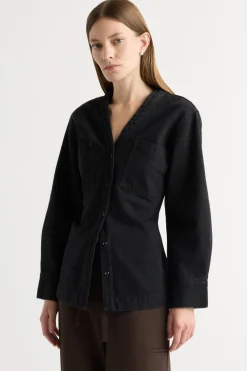 Hua Shang Group (H.K.) Ltd Emmett Structured-Sleeve Denim Jacket< Outerwear
