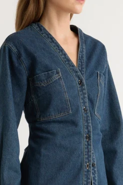 Hua Shang Group (H.K.) Ltd Emmett Structured-Sleeve Denim Jacket< Outerwear