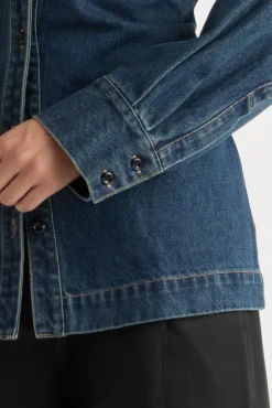 Hua Shang Group (H.K.) Ltd Emmett Structured-Sleeve Denim Jacket< Outerwear