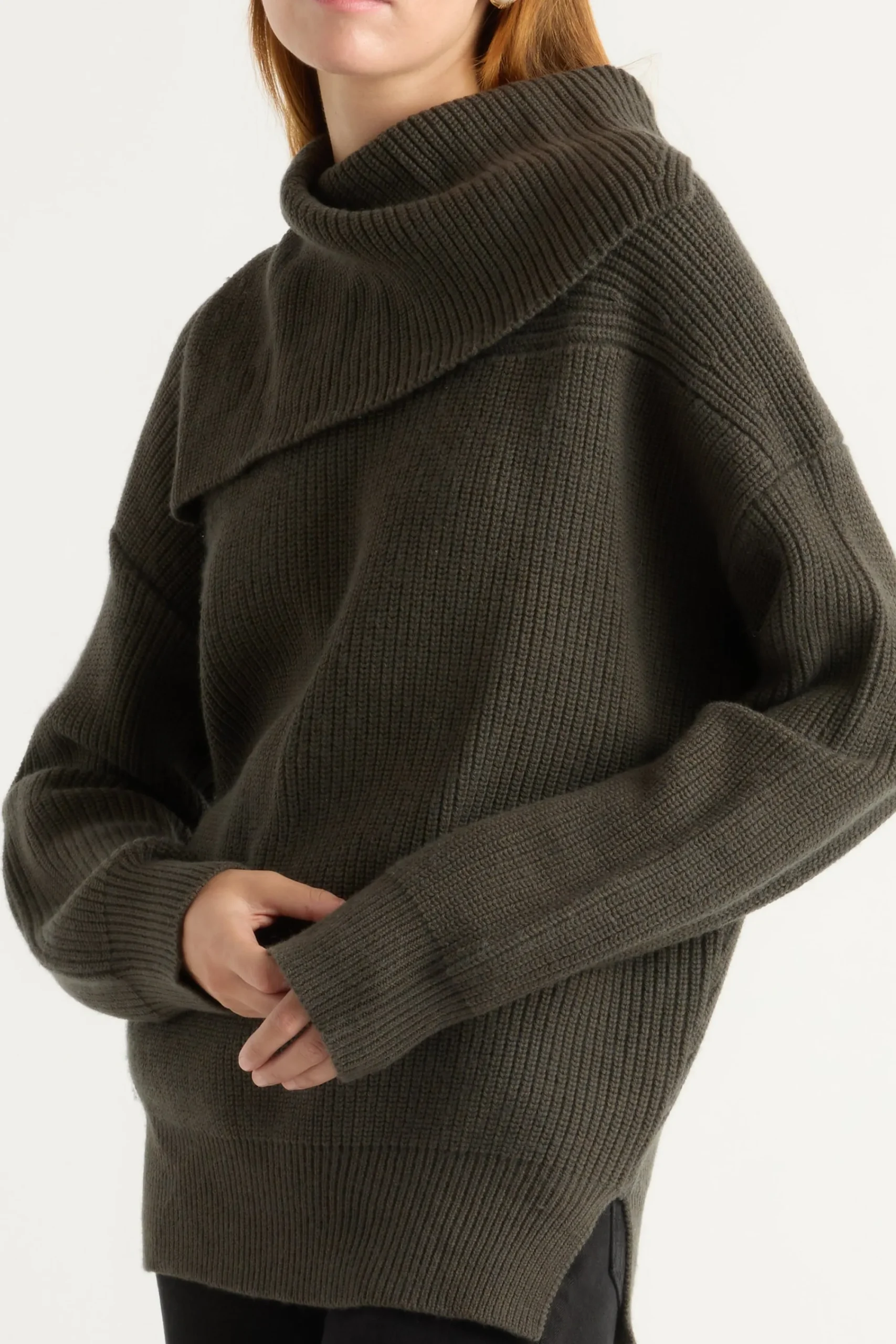 Brilliant Wise Corporation Limited Ezra Organic Cotton-Wool Foldover-Collar Sweater< Sweaters