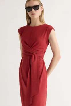 Lever Style LLC Fei Tie-Front Organic Cotton Dress< Dresses