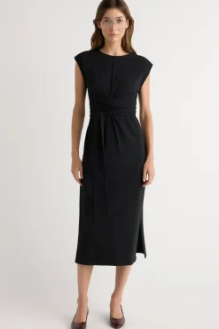 Lever Style LLC Fei Tie-Front Organic Cotton Dress< Dresses