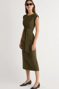 Lever Style LLC Fei Tie-Front Organic Cotton Dress< Dresses
