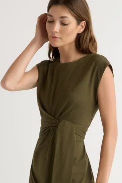 Lever Style LLC Fei Tie-Front Organic Cotton Dress< Dresses