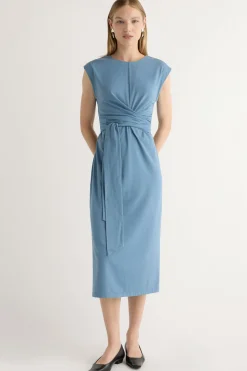 Lever Style LLC Fei Tie-Front Organic Cotton Dress< Dresses