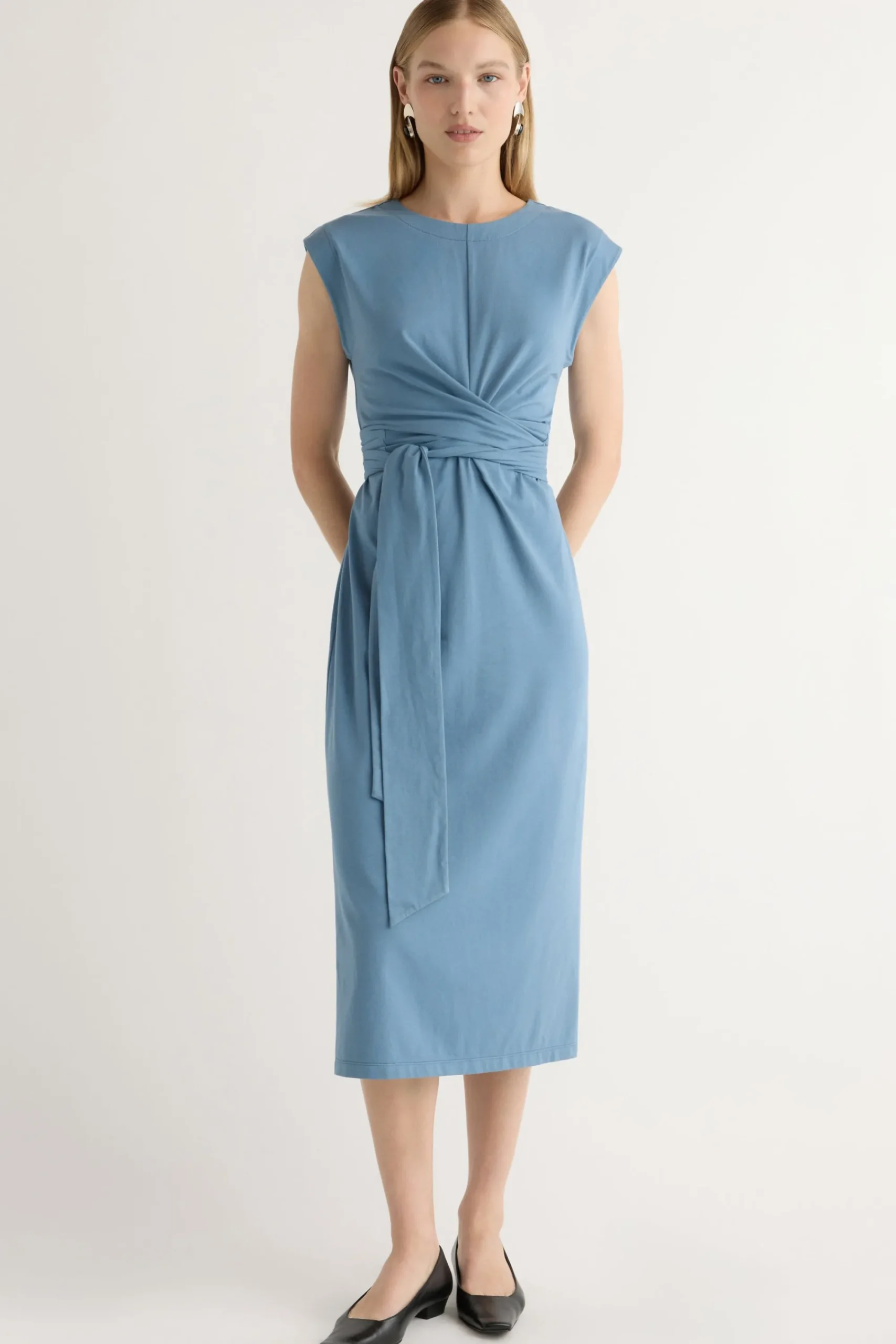 Lever Style LLC Fei Tie-Front Organic Cotton Dress< Dresses
