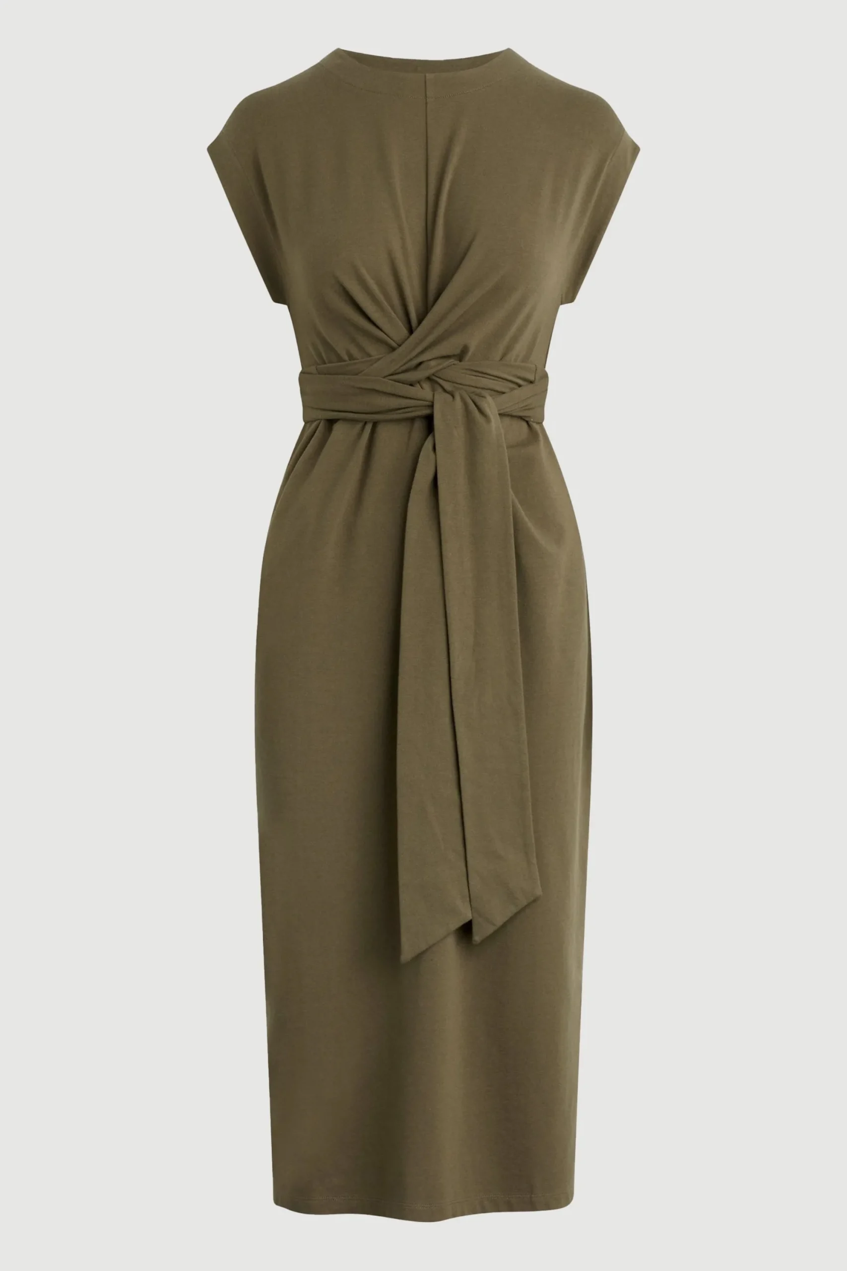 Lever Style LLC Fei Tie-Front Organic Cotton Dress (Petite)< Dresses