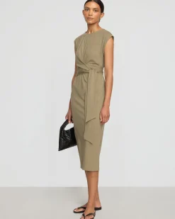 Lever Style LLC Fei Tie-Front Organic Cotton Dress< Dresses