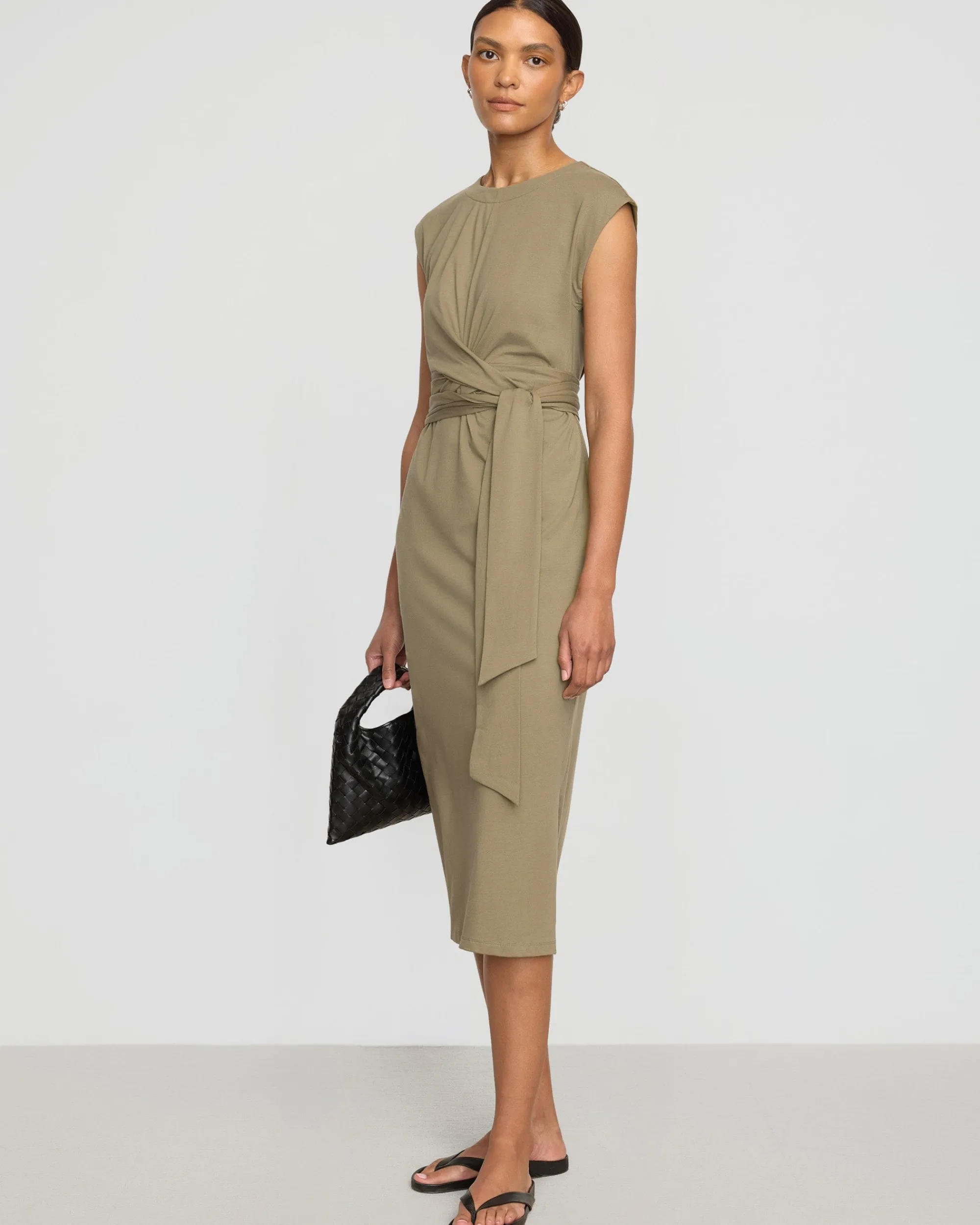 Lever Style LLC Fei Tie-Front Organic Cotton Dress< Dresses