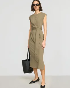 Lever Style LLC Fei Tie-Front Organic Cotton Dress< Dresses