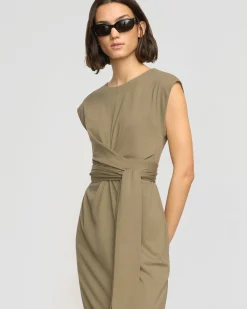 Lever Style LLC Fei Tie-Front Organic Cotton Dress< Dresses