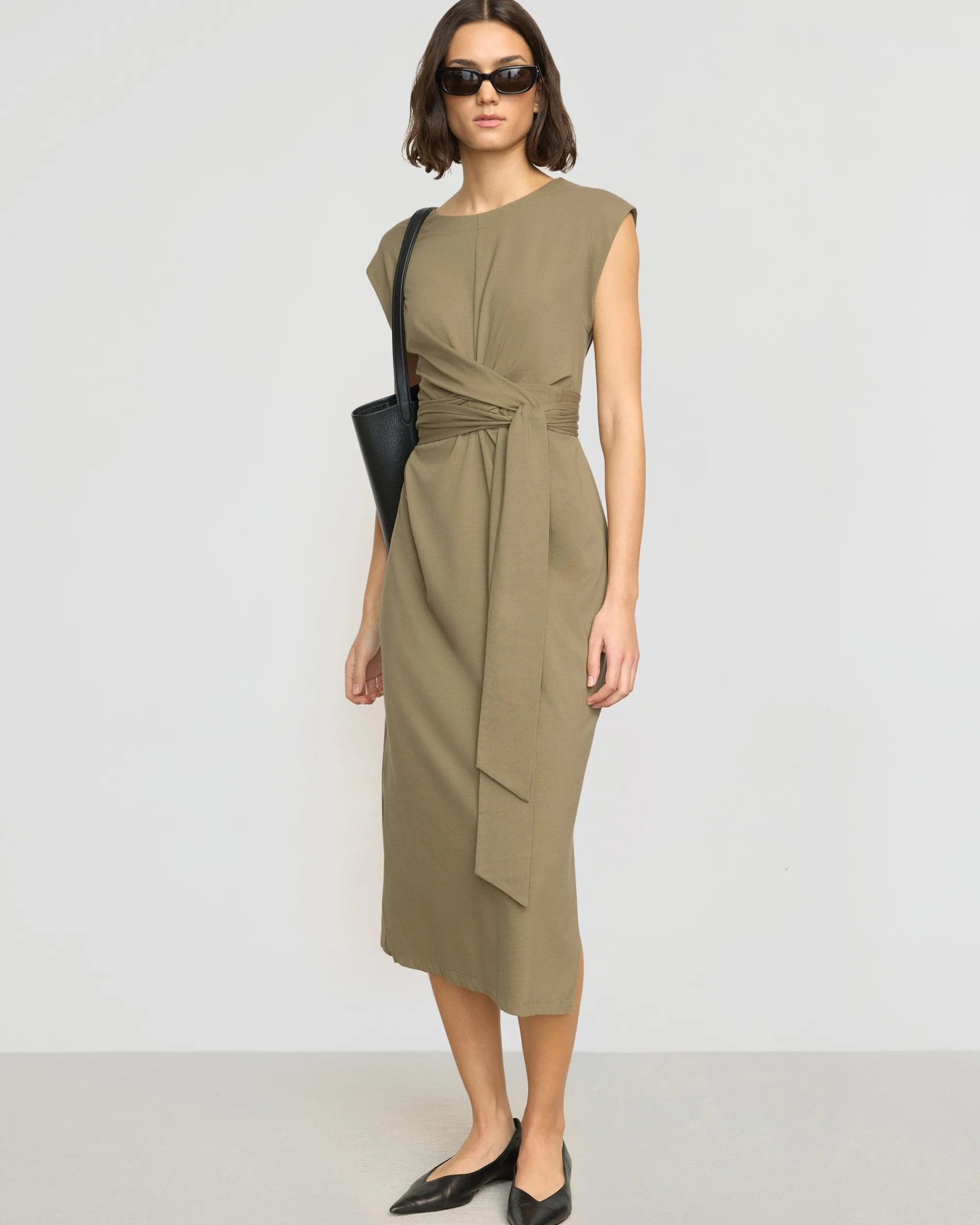Lever Style LLC Fei Tie-Front Organic Cotton Dress< Dresses