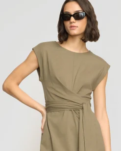Lever Style LLC Fei Tie-Front Organic Cotton Dress< Dresses