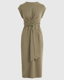 Lever Style LLC Fei Tie-Front Organic Cotton Dress< Dresses