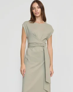 UBASE INTERNATIONAL, INC. Fei Tie-Front Organic Cotton Dress< Dresses