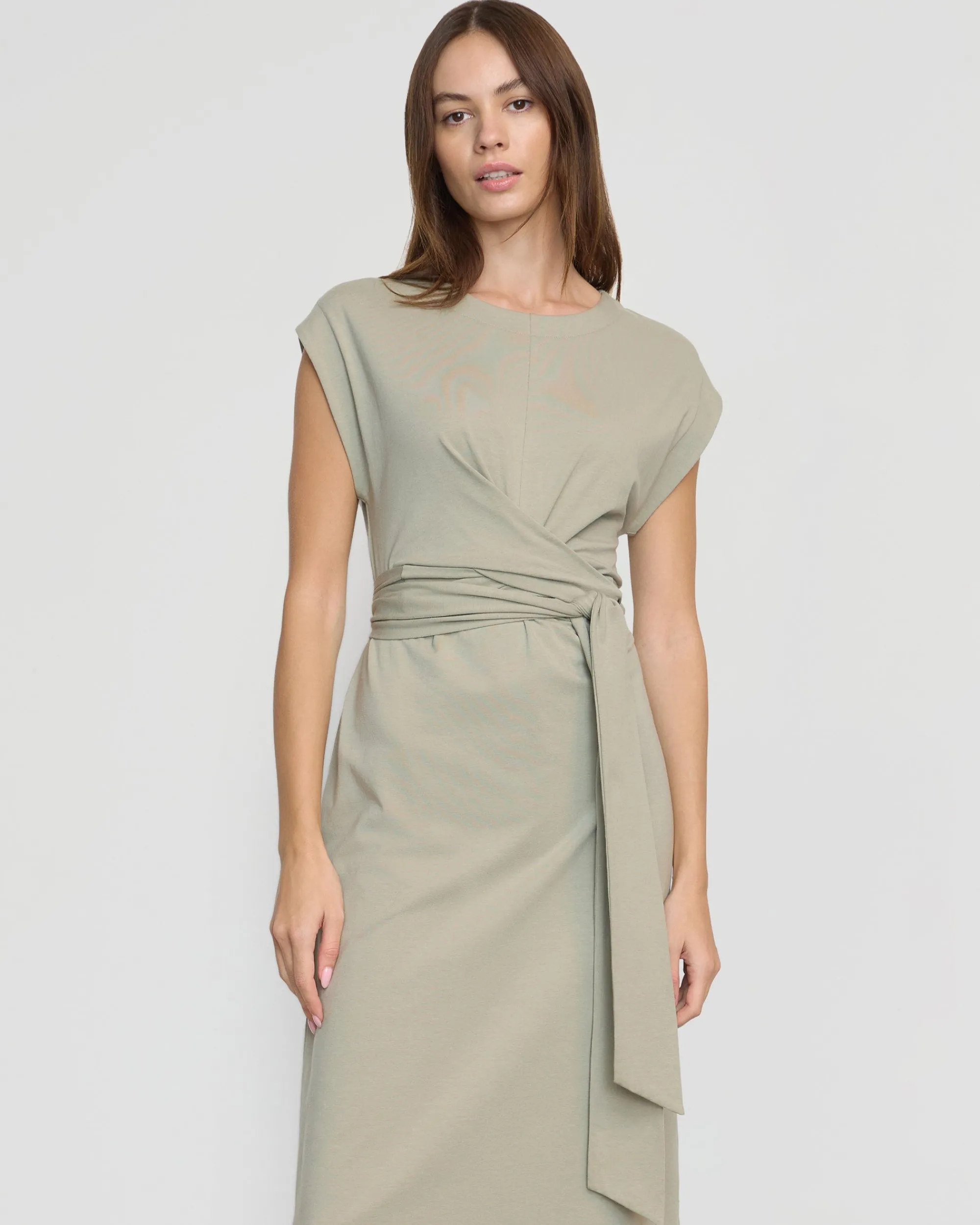 UBASE INTERNATIONAL, INC. Fei Tie-Front Organic Cotton Dress< Dresses