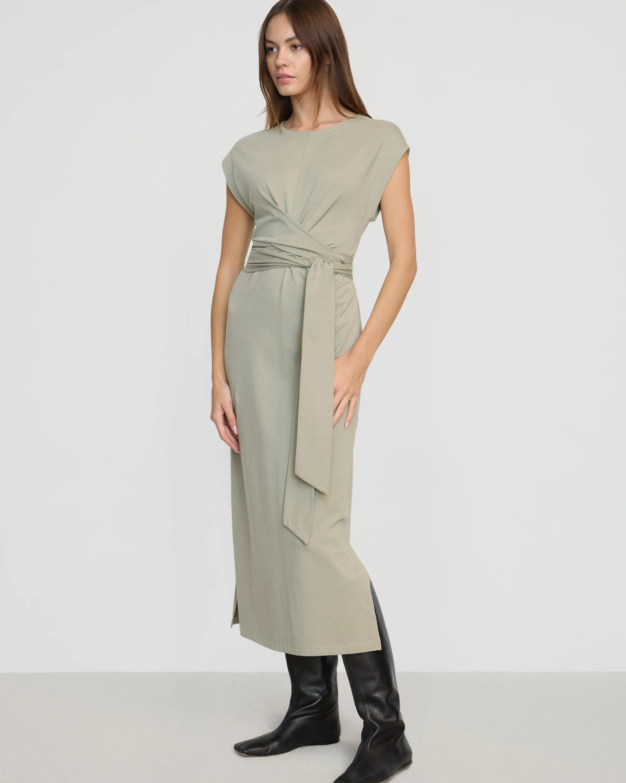UBASE INTERNATIONAL, INC. Fei Tie-Front Organic Cotton Dress< Dresses
