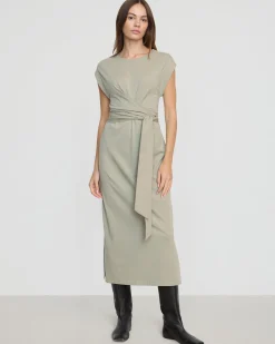 UBASE INTERNATIONAL, INC. Fei Tie-Front Organic Cotton Dress< Dresses