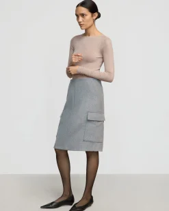 Hua Shang Group (H.K.) Ltd Felicia Wool Utility Midi Skirt< Skirts