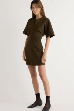 Hua Jia Fiore Ruched V-Neck Mini Dress< Dresses