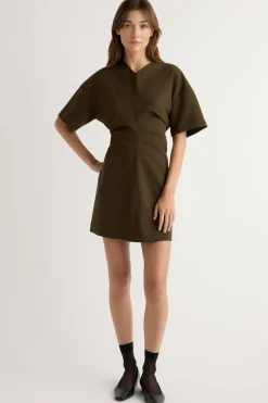 Hua Jia Fiore Ruched V-Neck Mini Dress< Dresses