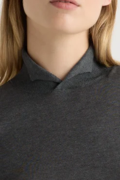 Brilliant Wise Corporation Limited Gia Cotton-Silk Turtleneck Knit Top< Sweaters|Tops