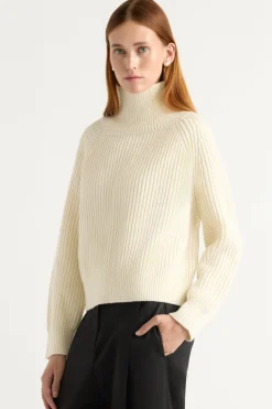 Brilliant Wise Corporation Limited Hadeel Organic Cotton-Wool Mock-Neck Sweater< Sweaters