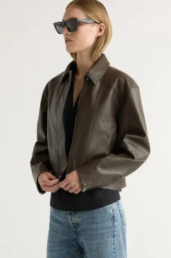 Hua Jia Halle Vegan Leather Jacket< Outerwear