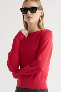 Brilliant Wise Corporation Limited Hanli Cotton-Silk Boat-Neck Sweater< Sweaters