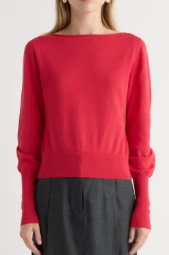 Brilliant Wise Corporation Limited Hanli Cotton-Silk Boat-Neck Sweater< Sweaters