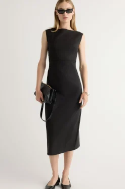Hua Jia Inari Cotton Twill Boat-Neck Dress< Dresses