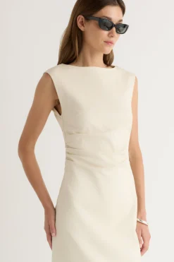 Hua Jia Inari Cotton Twill Boat-Neck Dress< Dresses