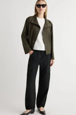 Hua Jia Jalen High-Neck Collared Jacket< Outerwear