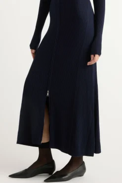 Expert Group Limited Janne Ribbed Two-Way Zip Sweater Dress< Dresses