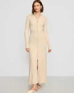 Expert Group Limited Janne Ribbed Two-Way Zip Sweater Dress< Dresses
