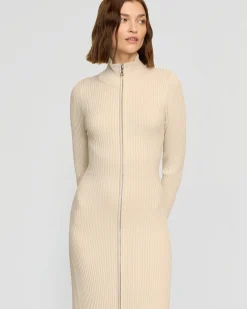 Expert Group Limited Janne Ribbed Two-Way Zip Sweater Dress< Dresses