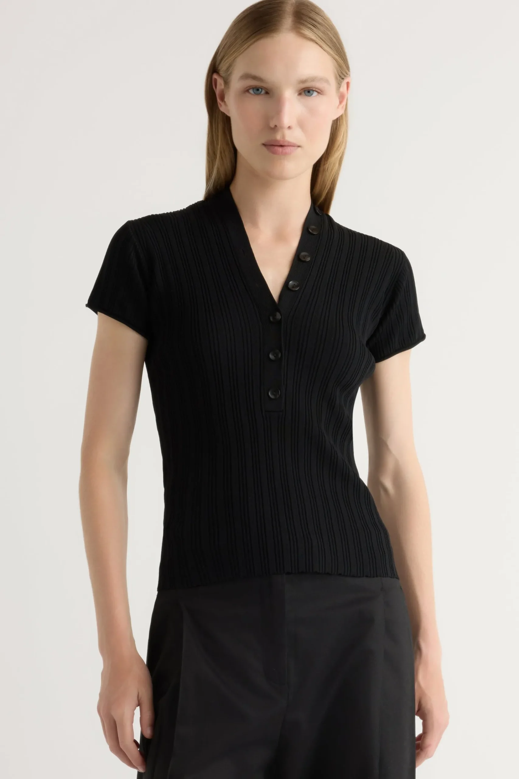 Brilliant Wise Corporation Limited Jeni Button V-Neck Sweater Top< Sweaters|Tops