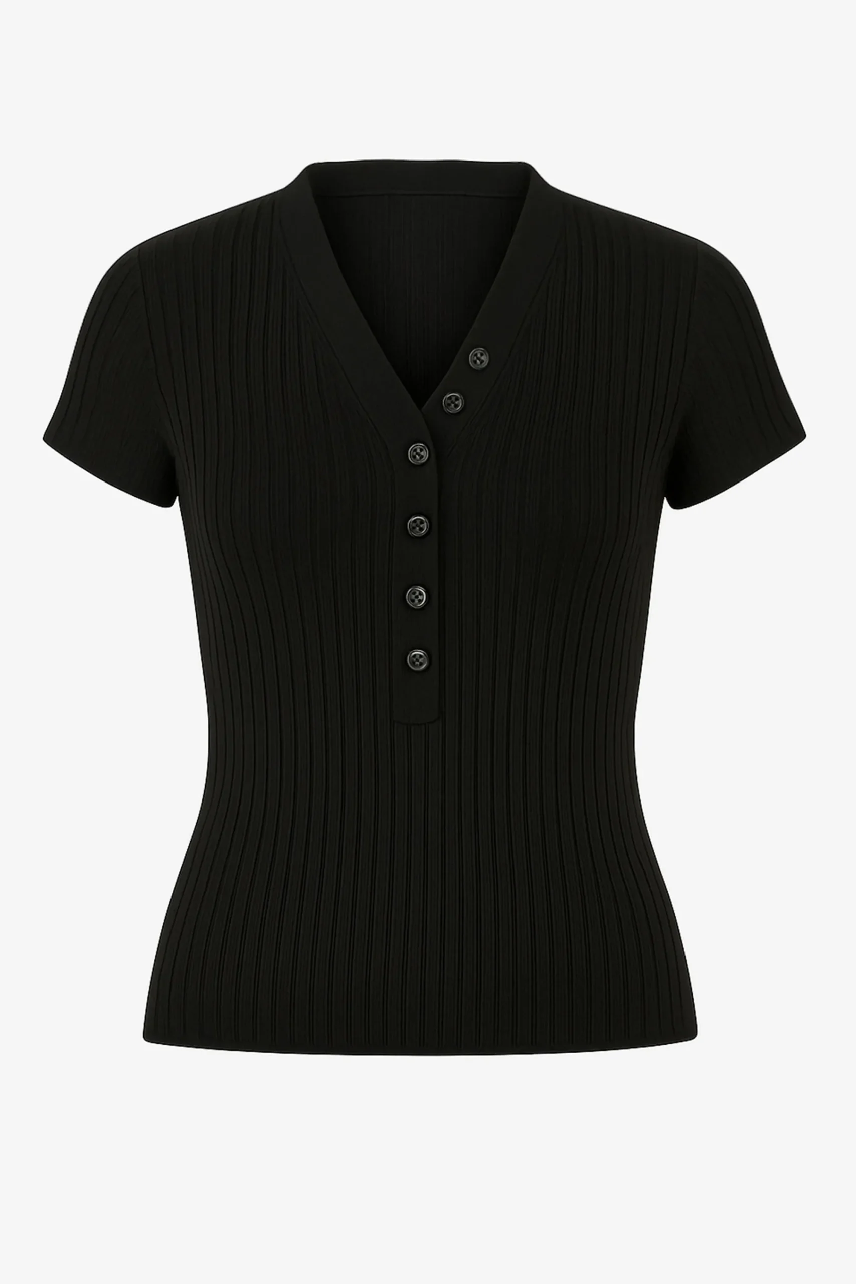 Brilliant Wise Corporation Limited Jeni Button V-Neck Sweater Top< Sweaters|Tops