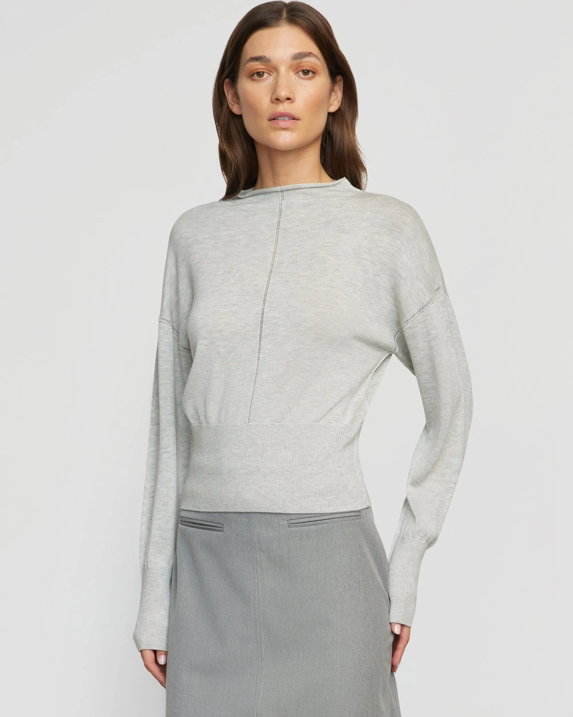 Brilliant Wise Corporation Limited Jillian Pointelle Tencel-Wool Sweater< Sweaters