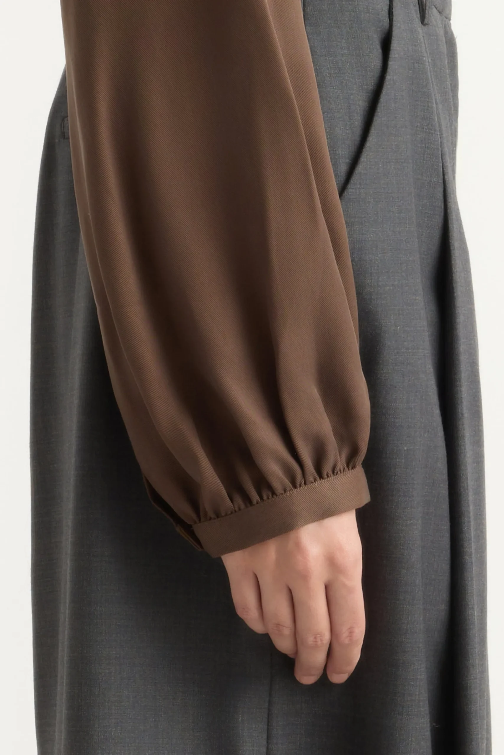 Hua Jia Josephine Scarf-Neck Tencel Blouse< Tops