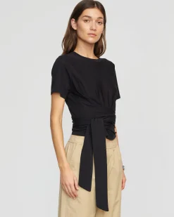 Brilliant Wise Corporation Limited Jude Cropped Tie-Front Top< Sweaters|Tops