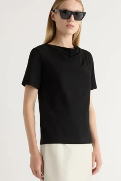 Asia Consultancy Co., Ltd Kendra Organic Cotton Cowl-Neck Tee< Tees|Tops