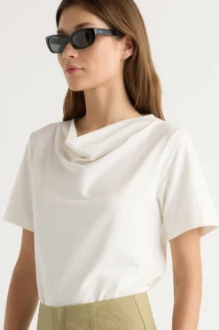 Asia Consultancy Co., Ltd Kendra Organic Cotton Cowl-Neck Tee< Tees|Tops